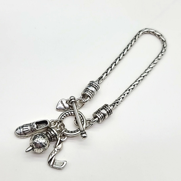 $48 NWOTS Brighton "Champion Golfer" 3 Charm Toggle Bracelet! Iconic 4 Golf Pros - Picture 2 of 12